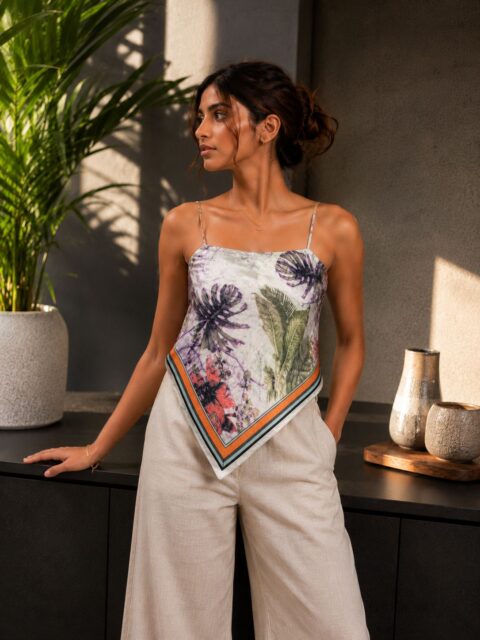 Scarf Print Handkerchief Top