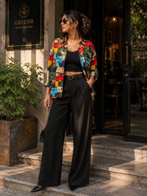 Abstract Printed Overshirt Co-Ord Set