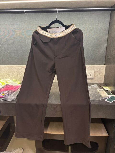 Mocha Brown Wide-Leg Trousers