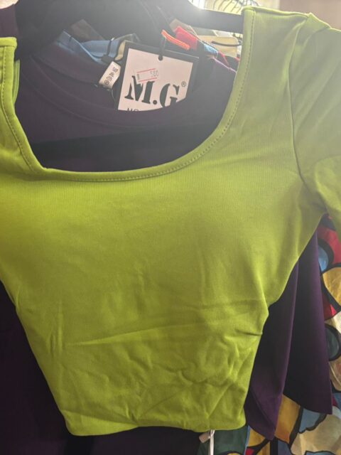 Lime Green Back Cut-Out Crop Top