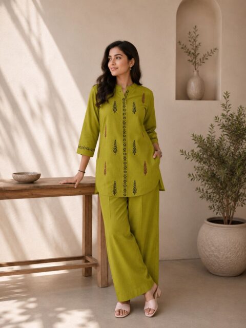 Olive Leaf Motif Co-Ord Set