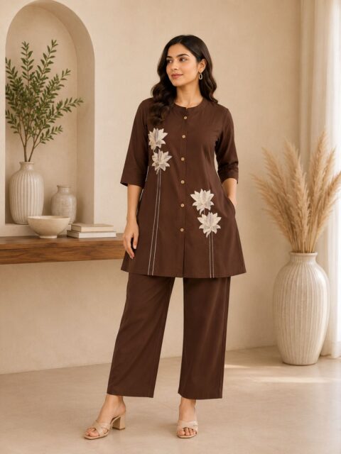 Chocolate Floral Co-Ord Set